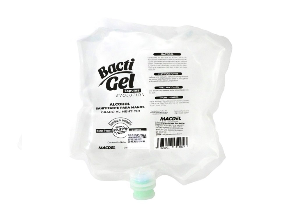 BACTIGEL ESPUMA GRADO ALIMENTICIO 500ML EVOLUTION